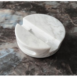 fashciaga Luxurious Marble Cell Phone Stand Holder for Cellphone Tablet On Desk, Countertop, Table, Nightstand. Heavy Real Stone Mobile Phone Stands (Hollow)