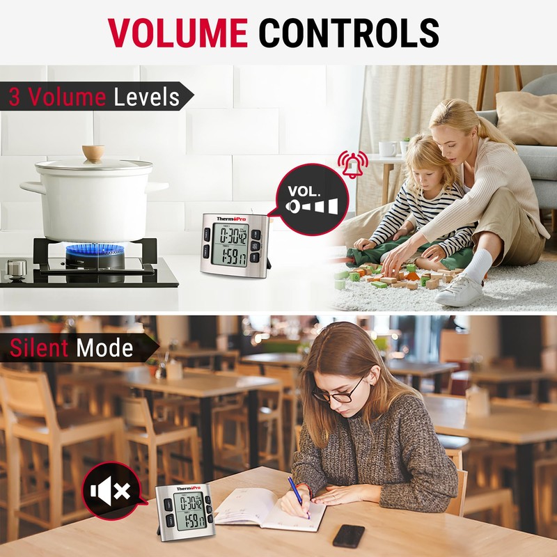 ThermoPro TM02 24 Hours Digital Timer with Dual Kitchen Timers