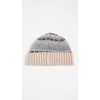 Paul Smith PS Men's Doodle Fair Isle Beanie Hat, Slate,