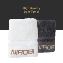 Nirobi Sports Premium Cotton Towel Set with 32 oz Stainless Steel Water Bottle - Ultra-Absorbent, Lightweight Towels & Double-Wall Insulated Bottle, Perfect for Gym, Yoga, Office, or Travel