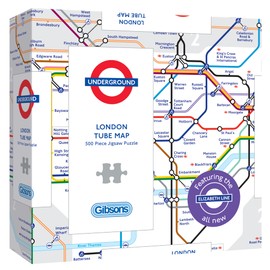 TfL London Tube Map | 500 Piece Gift Puzzle | London Underground Puzzle | Sustainable Jigsaw Puzzle for Kids & Adults | Premium 100% Recycled Board | Great Gift for Adults | Gibsons Games