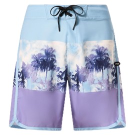 Oakley Men's Standard Palm Florals Recycled 19” Boardshort, Stonewash Blue