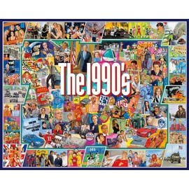 White Mountain 1000 Piece Jigsaw Puzzle Nostalgic Vintage Collage Puzzles with Large Pieces Gift for Adults and Family 24"x30" - 1990s