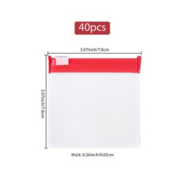 SOFPLATE 40Pcs 3 x 3 Inch Clear Slide Lock Bag Anti Tarnish Jewellery Storage Bags EVA Plastic Small Transparent Travel Pills Organizer Resealable Ziplock Pouch for Packing Earrings Rings Necklace Red