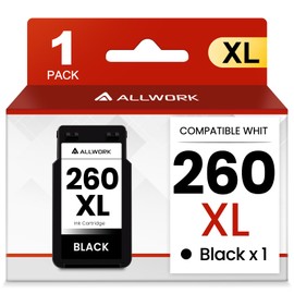 ALLWORK 260XL 261XL Replacement for Canon 260 and 261 Ink Cartridges PG-260 CL-261 XL High Yield for Pixma TS6420a TS6400 TS6420 TR7020a TR7000 TR7020 TS5320 TS5300 Printer Ink Cartridge(1 Black)