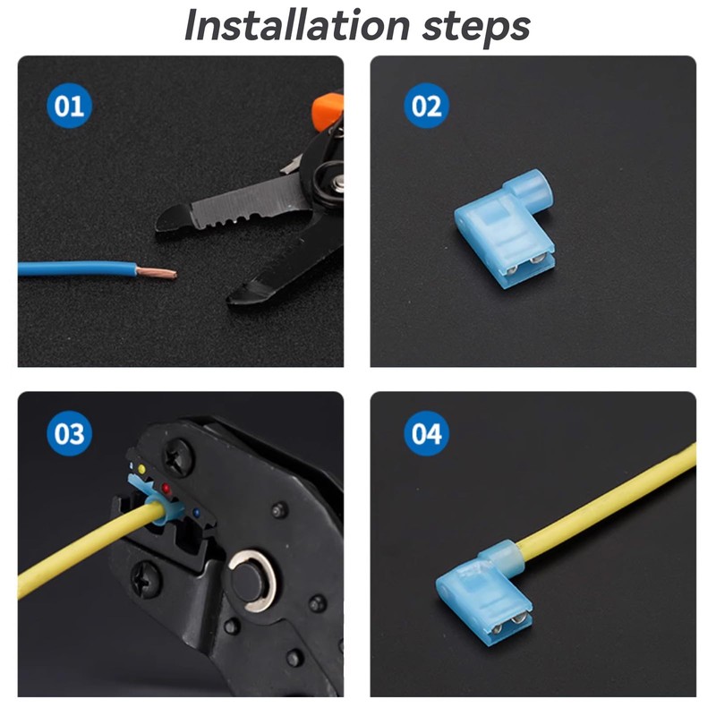 Right Angle Spade Connector, Nylon Quick Disconnect Wire Connectors Copper