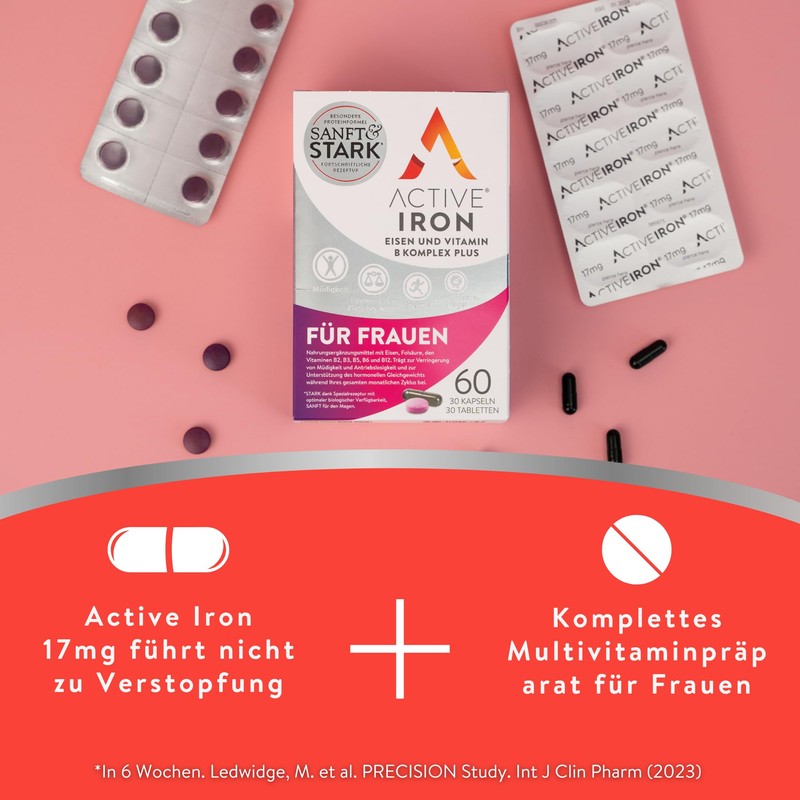 Active Iron for Women, 2 x Better Absorption, 6 x