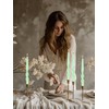 LPUSA Taper Candles Green Spiral Dinner Candles Wax Unscented Dinner