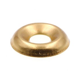 Prime-Line 9083654 Finishing Washers, Countersunk, #8, Brass Plated Steel, 50-Pack