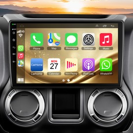 Android 13 Car Radio Stereo for Jeep Wrangler JK (2007-2018), 4G RAM+64G ROM, 10.2 Inch IPS Touch Screen with Wireless Carplay/Android Auto,GPS, WiFi, Bluetooth5.2, Support FM/DVR/DSP