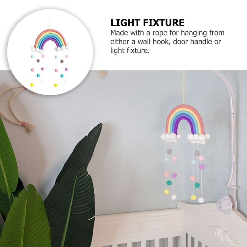 ORFOFE Hanging Rainbow Cloud Raindrops Decor for Bedroom Wall Pendant
