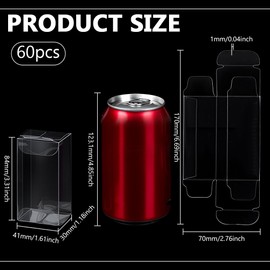 FINGERINSPIRE 60 Pcs 1/64 Scale Model Car Clear Display Case 4.1x3x8.4cm Rectangle Plastic Foldable PVC Self-Assembly Model Car Box for Home Cabinet Collectibles Model Packaging Box