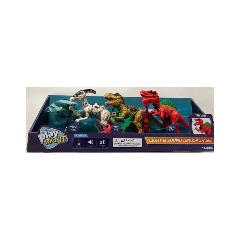 Playright Light & Sound Dinosaur 7 Count Set