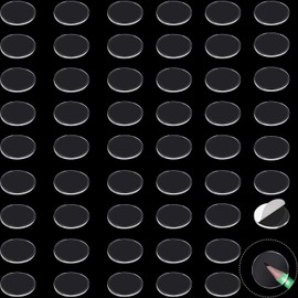 100 Pieces Glass Table Top Bumpers Clear Adhesive Anti Slip Bumper Pads Round Rubber Pads Self Stick for Glass Table Top Spacer (1 Inch, 2 mm)