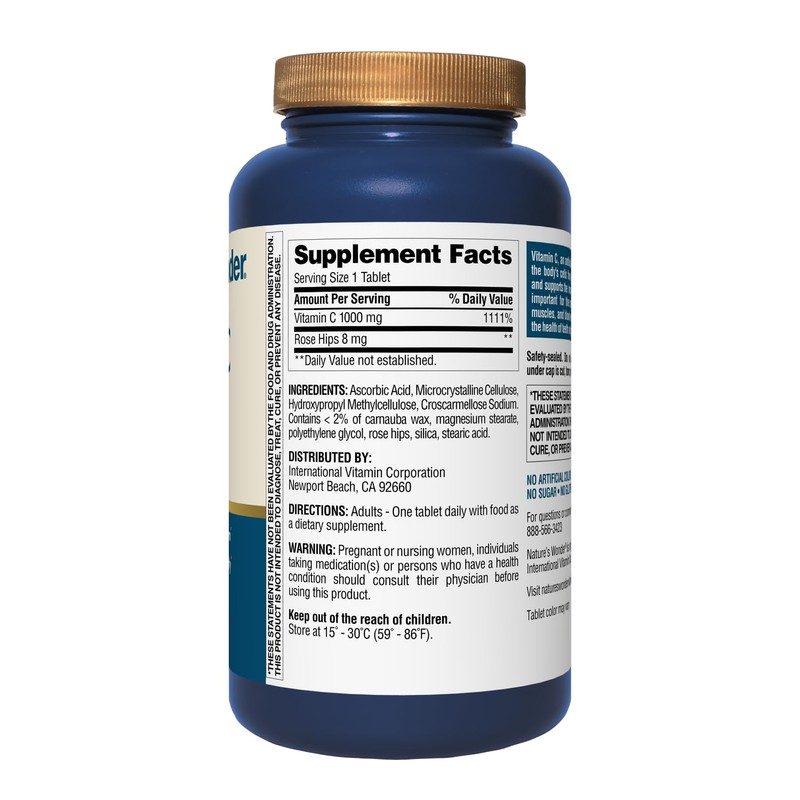 Nature's Wonder Vitamin C 1000 mg with Rose HIPS Tablets