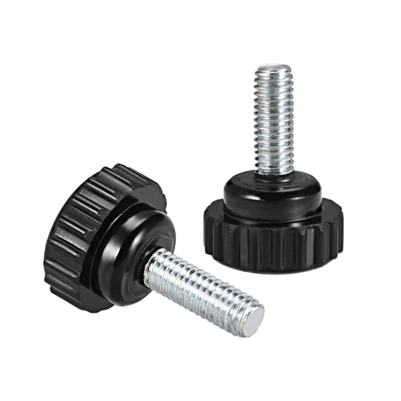 sourcing map M6 x 15mm Metric Male Thread Knurled Clamping