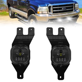 Shocklight LED Fog Lights Compatible with 1999-2004 Ford F250 F350 F450 F550 Super Duty, 2001 2002 2003 2004 Excursion, A Pair Front Bumper Driving Fog Lamps with Clear Lens