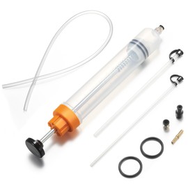 FOUR UNCLES 500cc Fluid Extractor & Fill Pump for Automotive Use - Oil Syringe with a 28" Hose & Two 12" Extension Tubes for Easy Oil Change