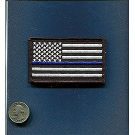 Embroidered Patch - Patches for Women Man -Thin Blue LINE Police Dept Officer Support Swag Hat Jacket Flag Patch + V