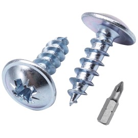 SKIR'CO (Pack of 80) Galvanised Steel 6.0 x 20mm Silver Wood Screws Metal Screws Wafer Head Pozi Self Tapping