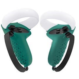 Gwyoneaon Protective Cover for Oculus/Meta Quest 2 Accessories, Silicone Controllers Grip Cover Protector, Soft Shell Skin with Face Cover and Lens Cover (Green)