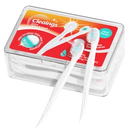 Mini Brushes-Disposable Toothbrushes with Cleaning Beads Toothpaste and Pick for Work or Travel, 24 Count-Mint Flavor（Pack of 1）