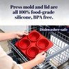 Hamburger Patty Press Maker, Silicone Burger Press Mold with Lid,4