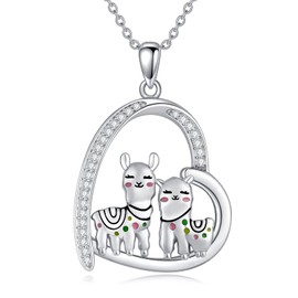 YAFEINI Llama Necklace Alpaca Pendant 925 Sterling Silver Llama Jewellery Gifts for Women Sisters Girls Llama Lovers