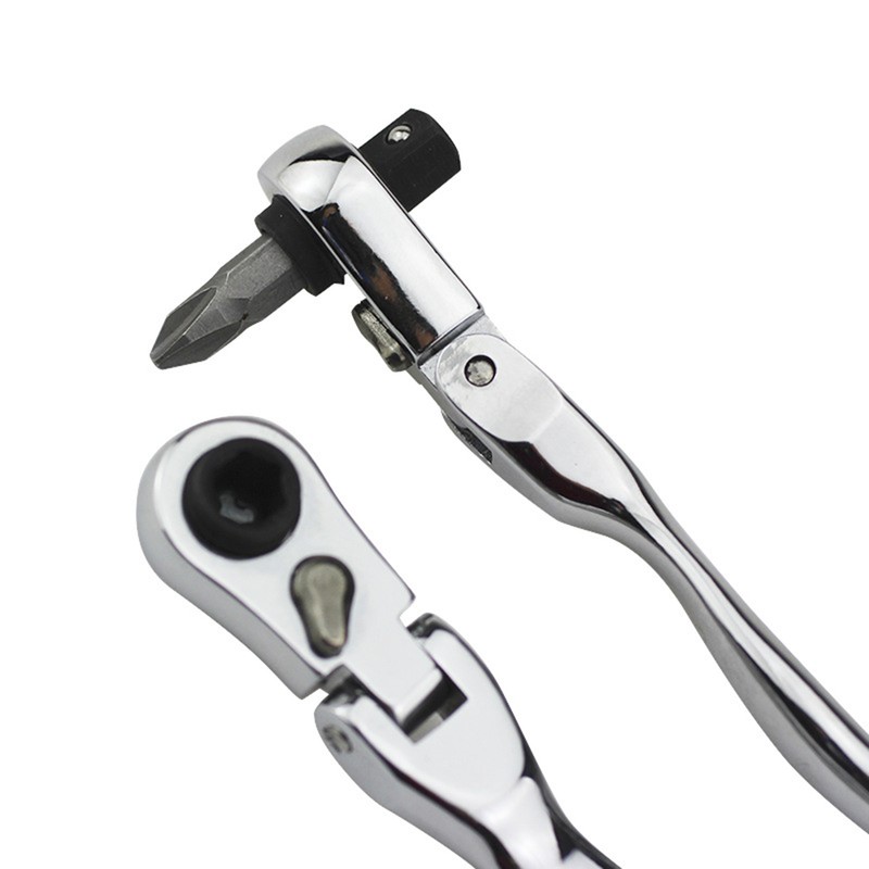 Mini 1/4 Inch Ratchet Wrench, 72-Tooth Reversible Chrome Vanadium Steel