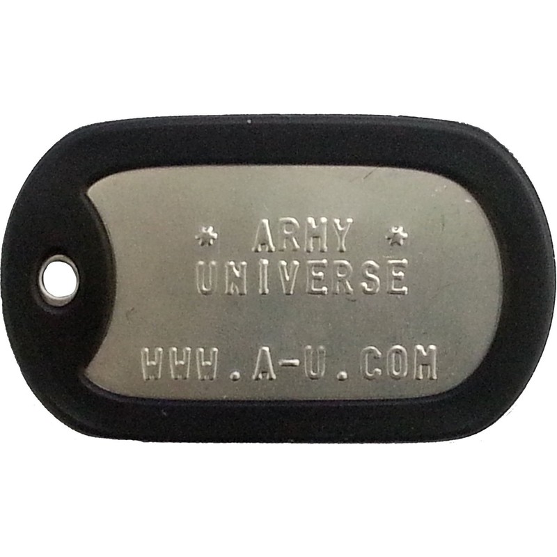 Matte Stainless Steel US Military Dog Tag Set - Black