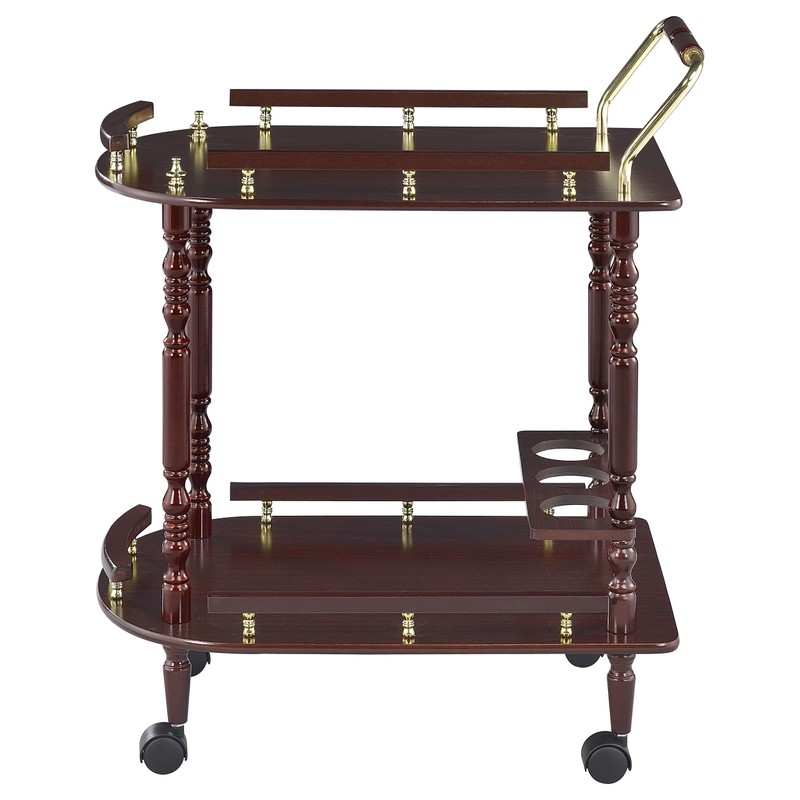 Coaster CO- Serving Cart Accents, Merlot and Brass