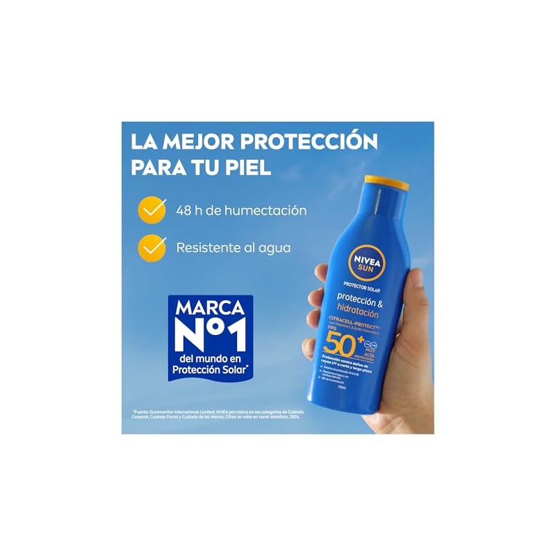 Protector Solar Corporal Nivea Sun Protección Hidratación Fps50 125ml Vitamina