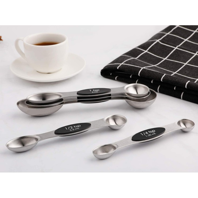 Magnetic Measuring Spoons Set of 5 Stainless Steel Dual Sided