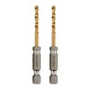 DEWALT Drill Bit Set, 1/8", 2-pc, Titanium Nitride Coated, Tapered