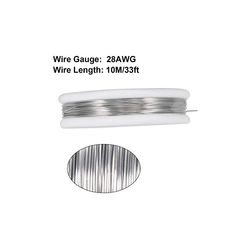 sourcing map 0.3mm 28AWG Heating Resistor Wire Wrapping Nichrome Resistance