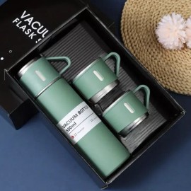 Unbranded Leakproof Stainless Steel Vacuum Flask Set, Thermal Cup Gift Set, Green, USA