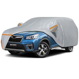 BETERNY BETERNY Car Cover for 2009-2025 Subaru Forester, Waterproof Custom-fit All Weather Sun Rain UV Dust Snow Wind Protection Outdoor Indoor Forester Full Car Cover with Door Zipper and Cotton Lining-Grey