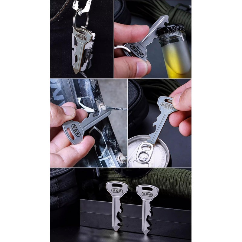 Sanrenmu Keychain EDC Multi Tools Kit with Nail Puller Bottle