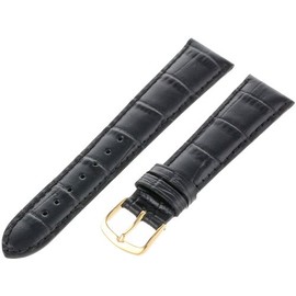 Hadley-Roma Men's 20mm Leather Watch Strap, Color:Black (Model: MSM835RA-200)
