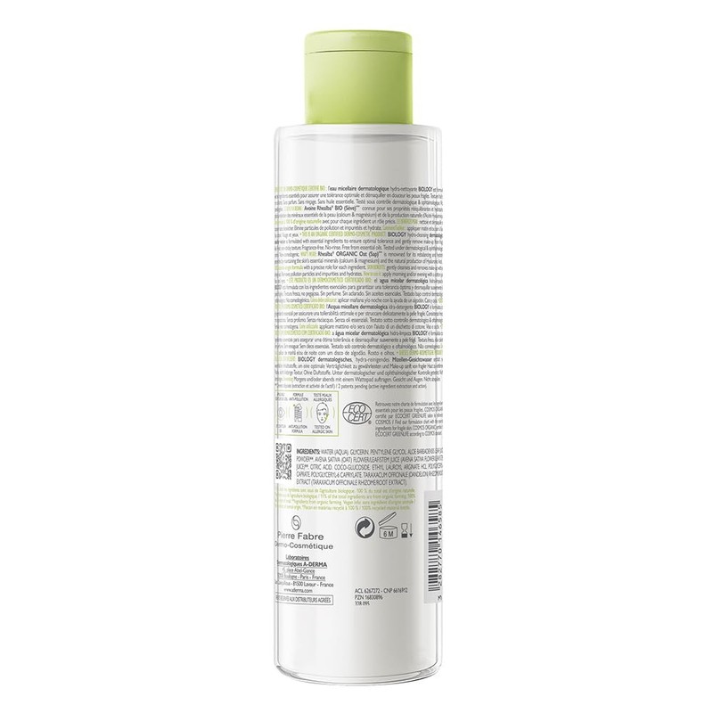 A-DERMA Biology Organic Dermatological Micellar Water Hydra-Cleanser 200ml