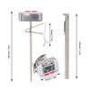 Food Thermometer Regulable Clip Large Display Screen Detachable Stainless Steel