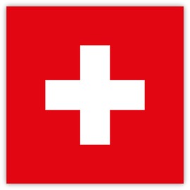 HouseholdBasics 10 x Switzerland Flag Stickers 5.2 x 5.2 cm for Indoor and Outdoor Use