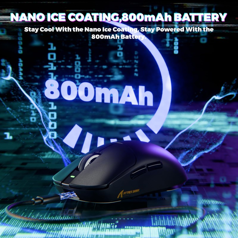 ATTACK SHARK X8 Ultimate Wireless Gaming Mouse,55g Ultra-Lightweight BT/2.4GHz Wireless/Wired