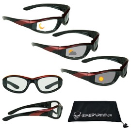 Bikershades Motorcycle Transitional Sunglass Men Women Safety Photochromic Clear to Smoke Lens