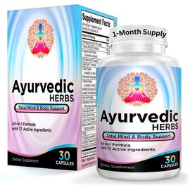 Ayurvedic Herbs (All-in-1) Supplement Blend - Ayurveda Mind Body Spirit Herbal Complex Pills with 17 Active Ingredients - Natural Ayurvedic Supplements | 30-Day Supply | 30 Capsules