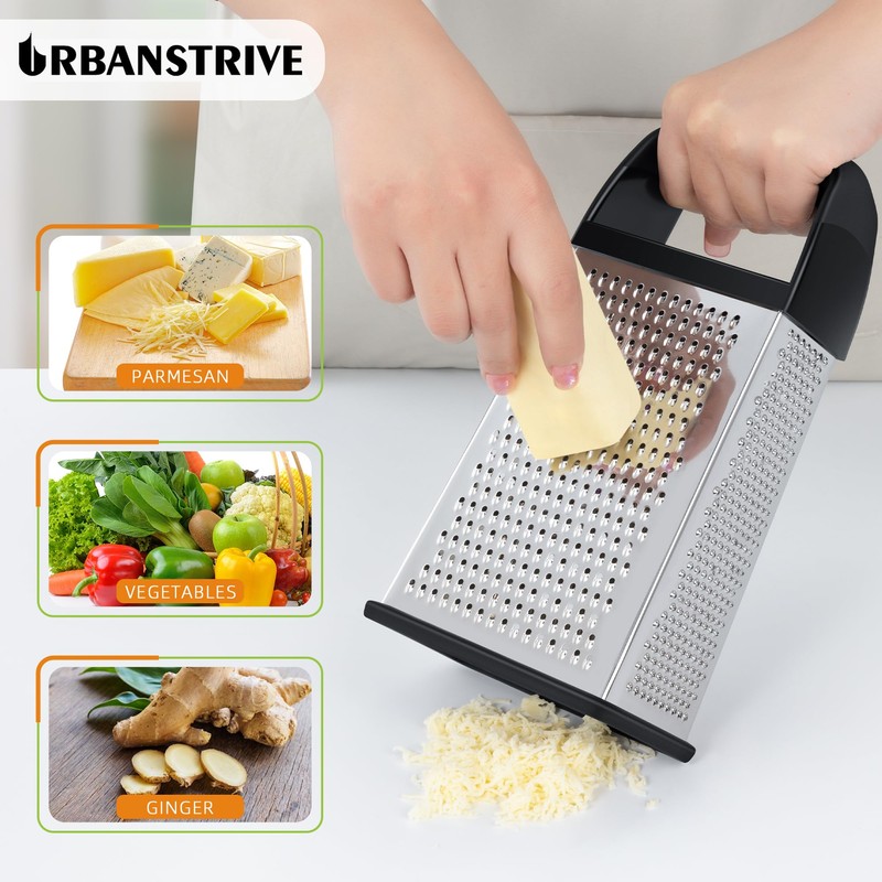 Urbanstrive Cheese Grater With Container Box Grater Stainless Steel Graters