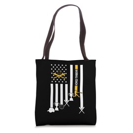 Baseball Coaching Men Training Baseball Coach American Flag Tote Bag