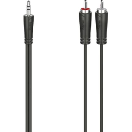 Hama Jack Cable 3.5 mm 2x RCA RCA Mini Jack 3.5 mm Flexible Materials 1.5 m Black
