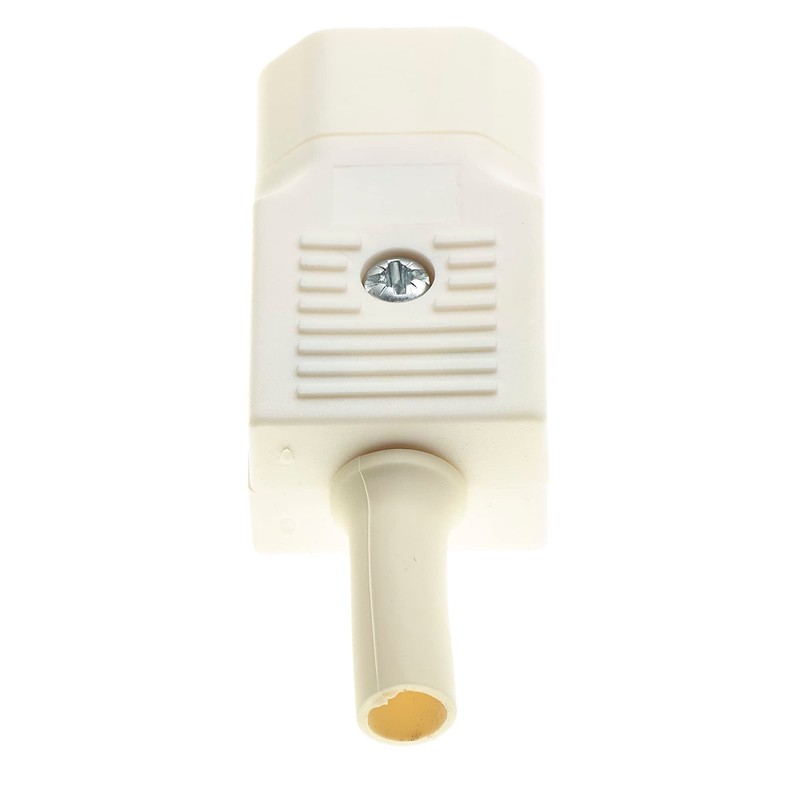 Reusable C14 IEC Connector, White, Straight - Socket Adapter Connector