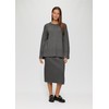 s.Oliver Elasticated Midi Knit Skirt with Side Slit, graphitegray, 40
